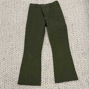 Frame Denim Olive Green Flared Chinos